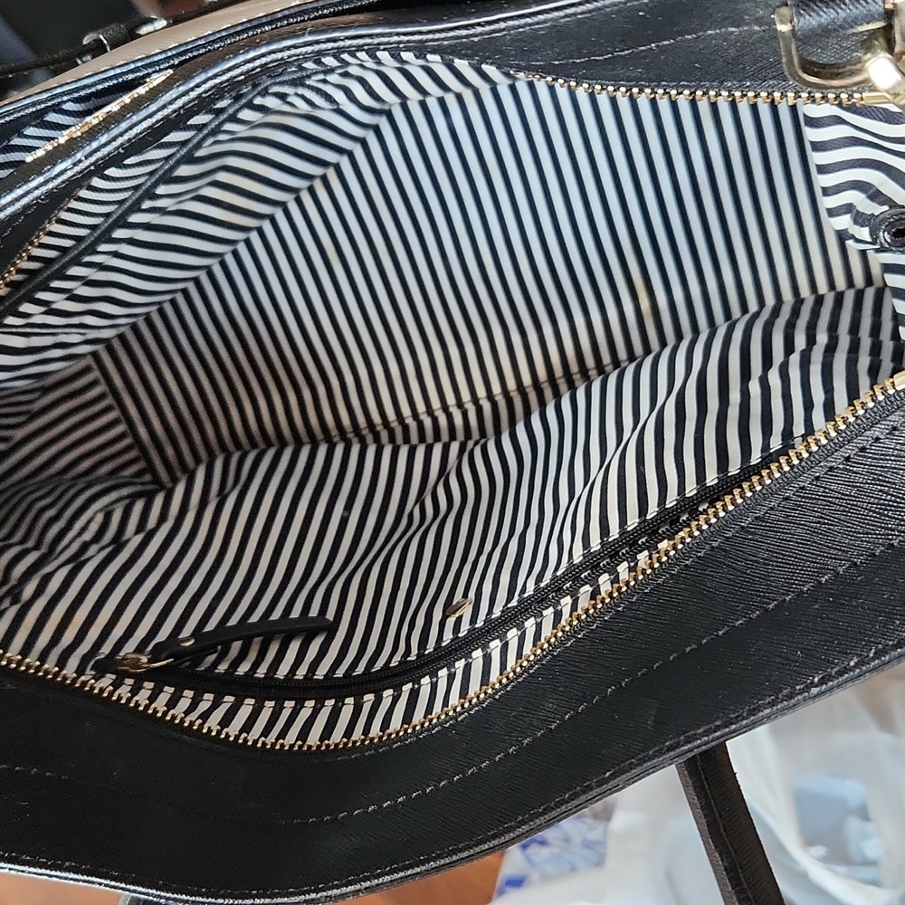 Kate Spade New York Black Taupe bag purse crossbody Leather - Picture 10 of 16
